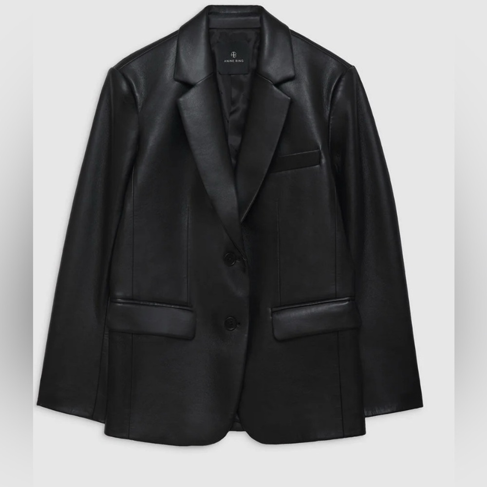 Anine Bing classic blazer recycle leather